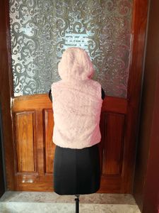 Fuzzy Hooded Fleece Vest
