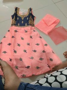 4 colour available Girls' Ethnic Dress with Dupatt