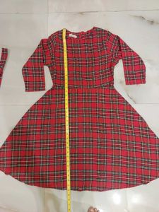 Charming Red Plaid Fit &amp; Flare Dress