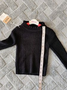Girls Black Knit Sweater