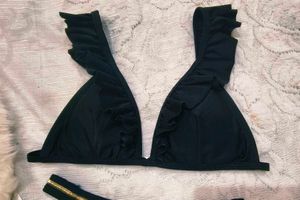 Chic Black Ruffled Bikini set