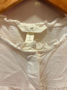 H&amp;M White Ruffle Sleeve Top
