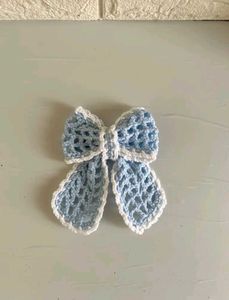 Crocheted Bow Hair Clips - Set of 2