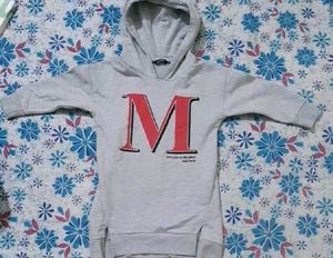 Grey "M" Graphic Hoodie