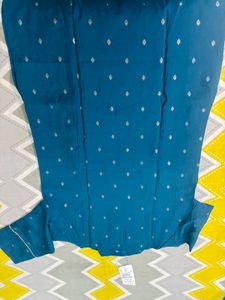 Teal Blue Embroidered Kurta
