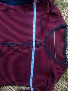 Striped Long Sleeve Button-Up Top/sweater