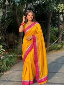Vibrant Yellow Saree