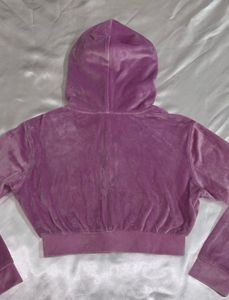 Outryt Pink Velour Zip-Up Hoodie