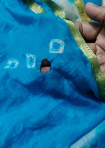 Bandhani Blue Saree
