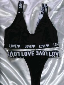 Black Thong with "LOVE panty