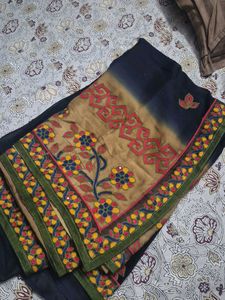 Embroidered Border Saree
