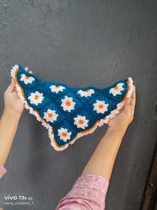 Sunflower Crochet Bandana Scarf