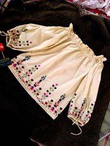 Embroidered Peasant Top