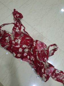 Boho Floral Bikini Top with Shells