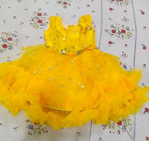 Girls Yellow Party Dress