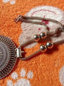 Oxidized Silver Anklets with Red Beads
