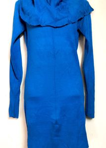 Blue Sweater Dress( Fully Stretchable)