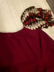 Maroon Off-Shoulder Blouse
