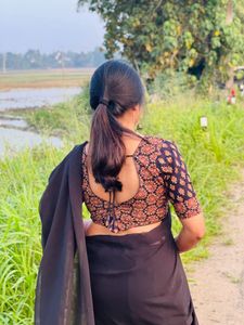 Elegant Black Saree with Designer Blouse