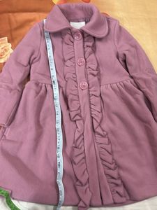 Charming onion Pink Ruffle Coat for Girls