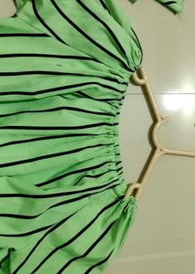Striped Ruffle Sleeve Top