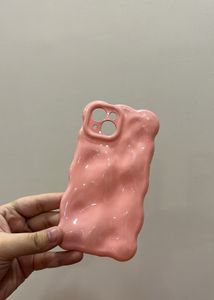 Shein IPhone 14 Trendy Pink Wavy Phone Case