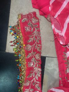 Elegant Pink Saree with Silver Embroidery