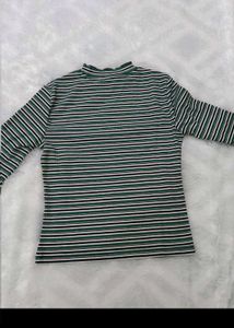 Striped Mock Neck Top