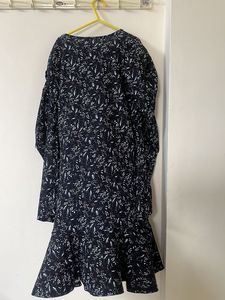 black Floral Print Dress