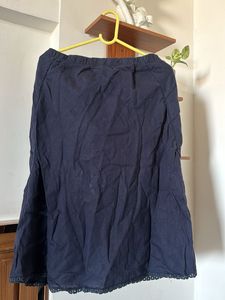 Navy Blue A-Line Ethnic Skirt