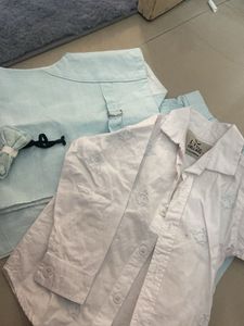Cute White Shirt and Blue Pants Set