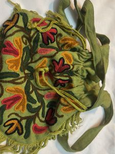 Bohemian Embroidered Floral Drawstring Pouch