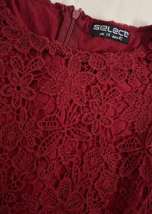 Burgundy Lace Crop Top