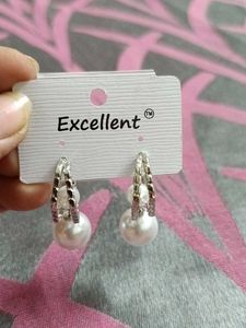 Elegant Pearl Hoop Earrings