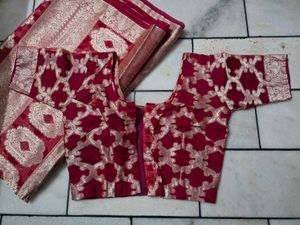Elegant Red Banarasi Saree ❤️🥹