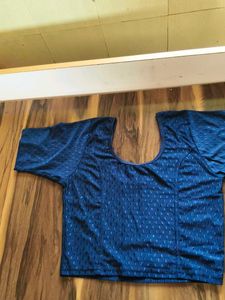 Navy Blue Textured Blouse