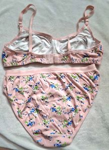 Floral Print Bra &amp; Panty Set