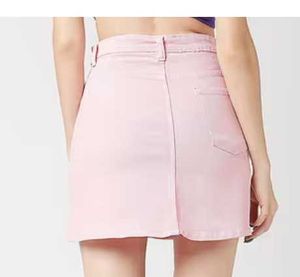 Women's Light Pink Denim Skirt