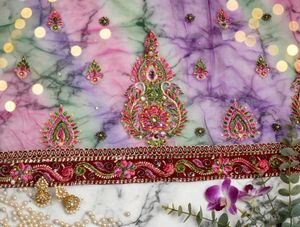 Stunning Purple Embroidered Saree