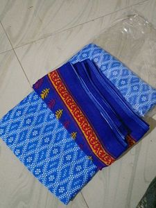 Blue Colour Printed Saree