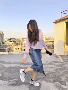 Korean Denim Skirt with Zipper
