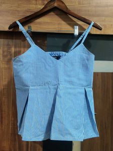 Chic Blue Striped Camisole Top