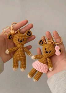 Crochet Bear Keychain Set