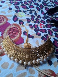 Exquisite Gold-Plated Kundan &amp; Pearl Choker Set