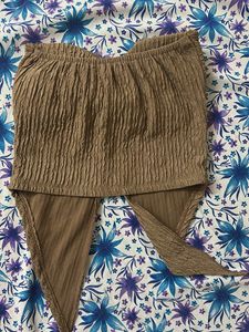 Crinkle Twist Front Tube Top