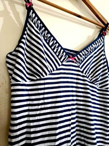 Striped Knit Chemise Dress