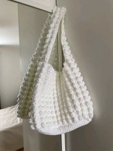 White Crochet Hobo Bag