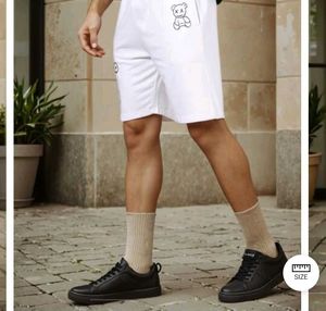 Cute Teddy Bear White Shorts