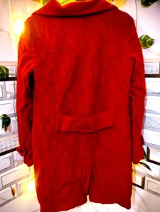 Red Button-Down Coat