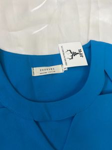 KOREAN Stylish Blue Embellished Cut-Out Top
